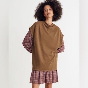 Madewell Oversized Funnelneck Tunic Top - Golden Spinach - M